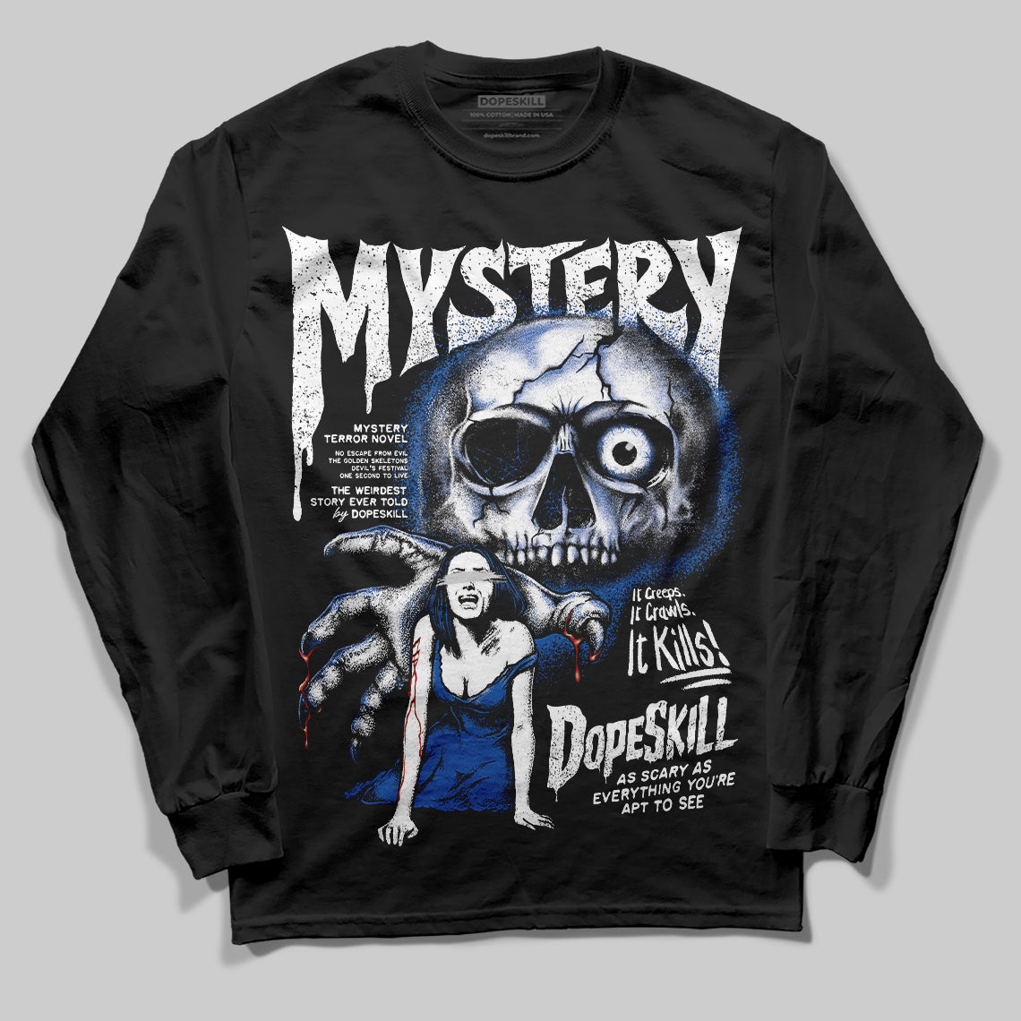 Blueberry 12s superstreetwear Long Sleeve T-Shirt Mystery Ghostly Grasp Graphic