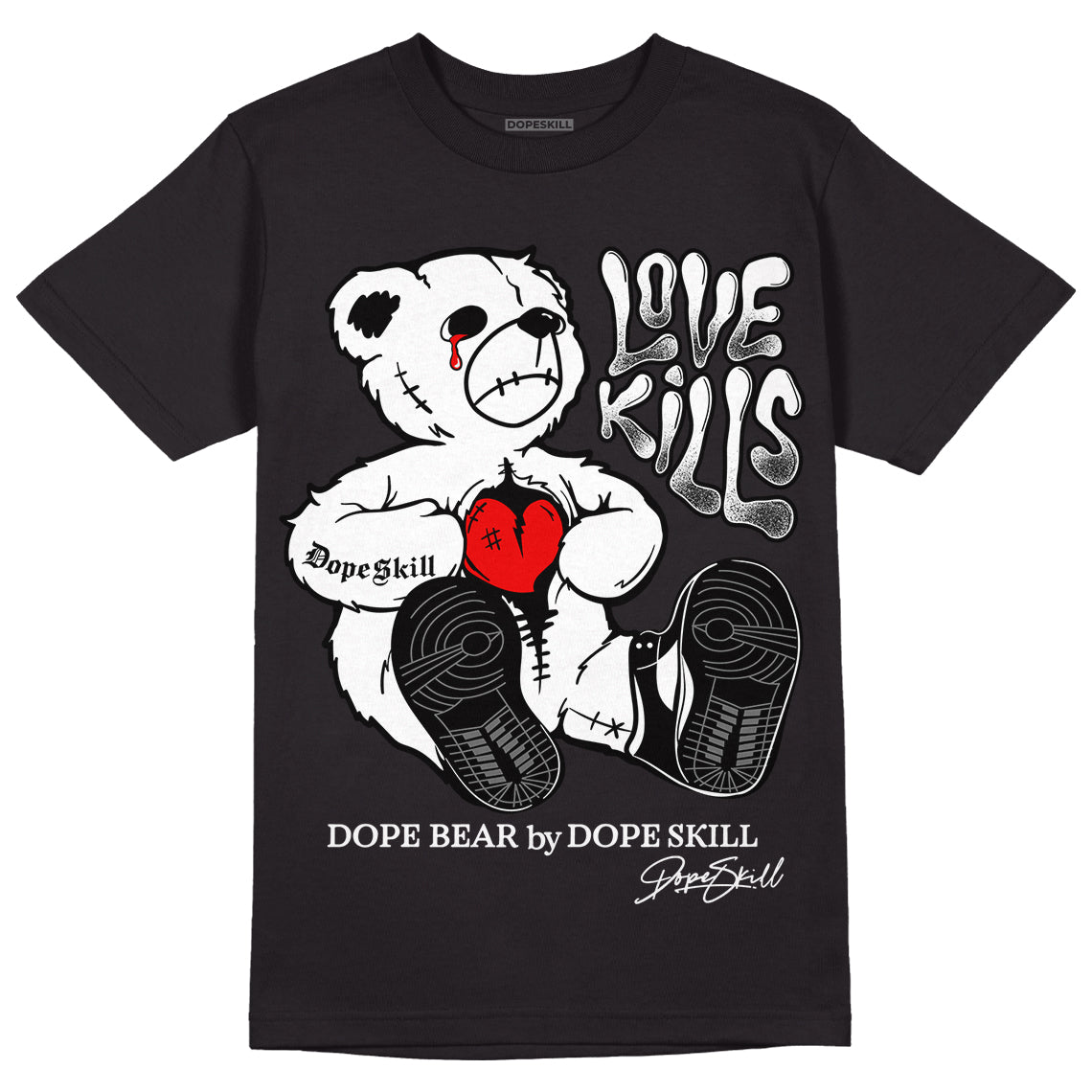 85 Black White 1s superstreetwear T-Shirt Love Kills Graphic
