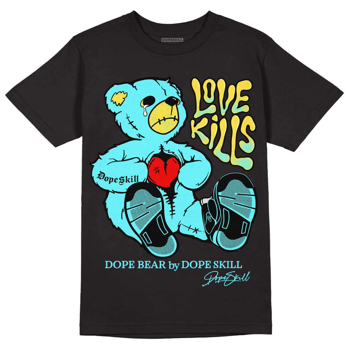 Aqua 5s superstreetwear T-Shirt Love Kills Graphic
