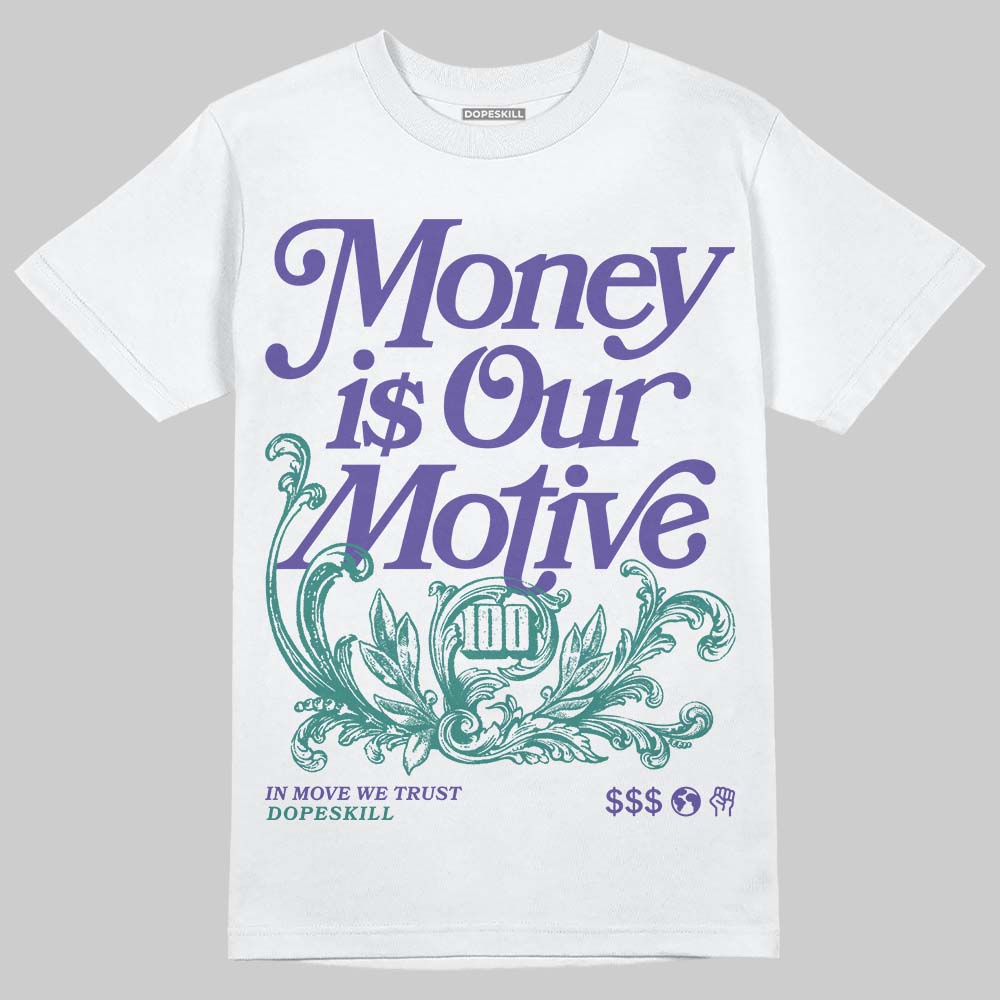 Grape 5s superstreetwear T-Shirt Money Is Our Motive Typo Graphic