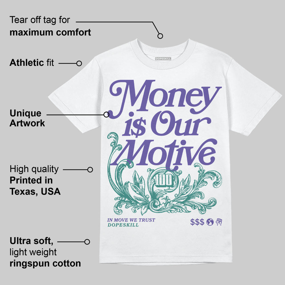 Grape 5s superstreetwear T-Shirt Money Is Our Motive Typo Graphic