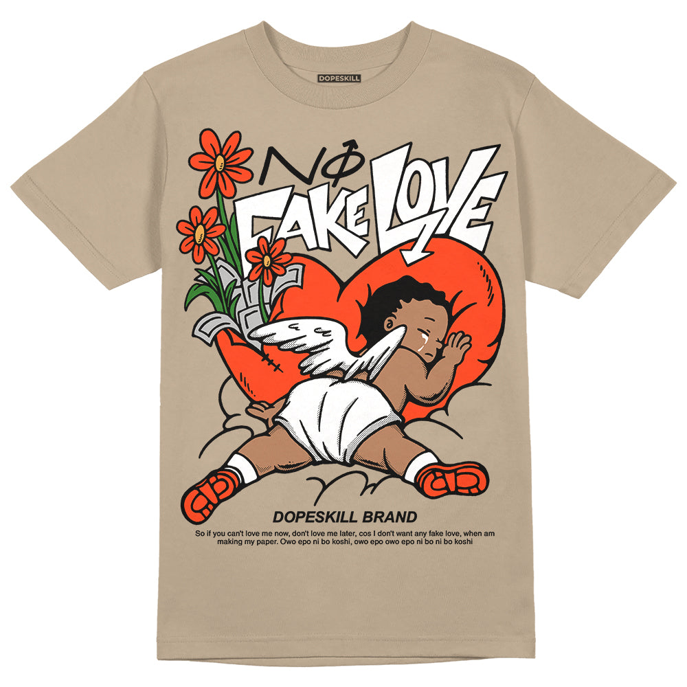 Latte 1s superstreetwear Medium Brown T-shirt No Fake Love Graphic