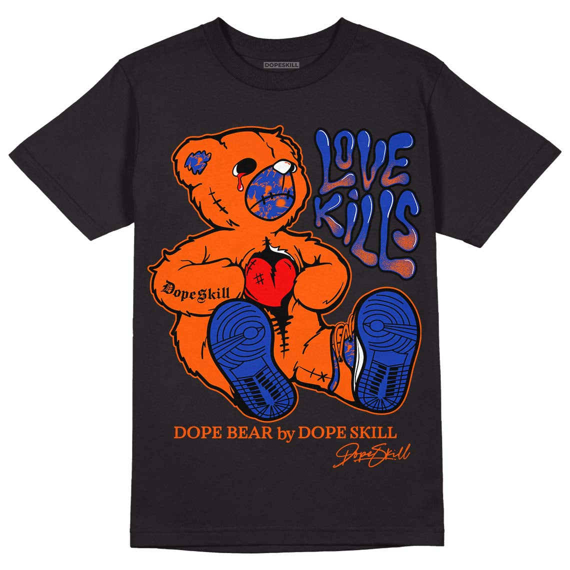 Dunk Low Futura Orange Blaze superstreetwear T-Shirt Love Kills Graphic