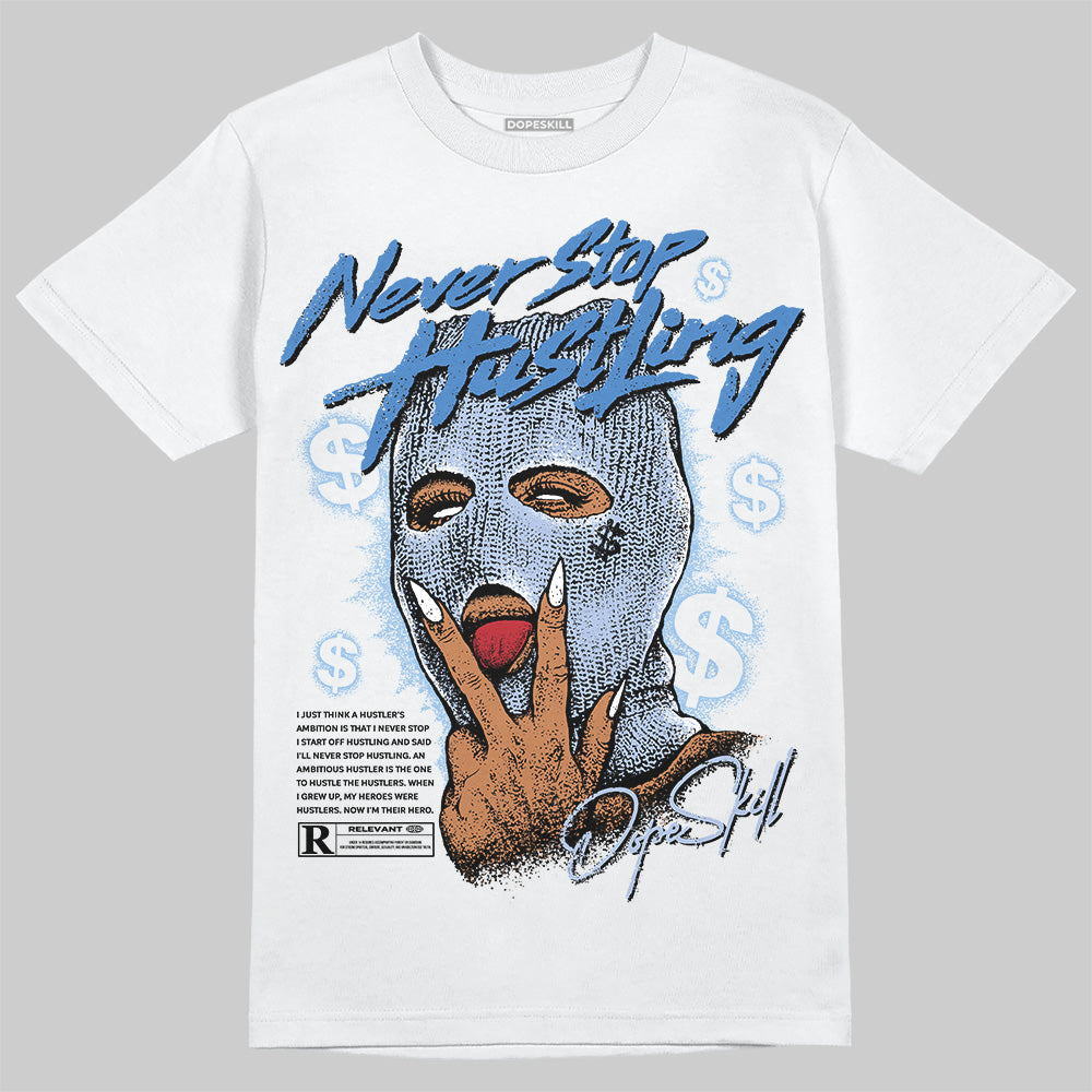 Women's Runner Sneaker Light Blue DopeSkill T-Shirt Never Stop Hustling Graphic