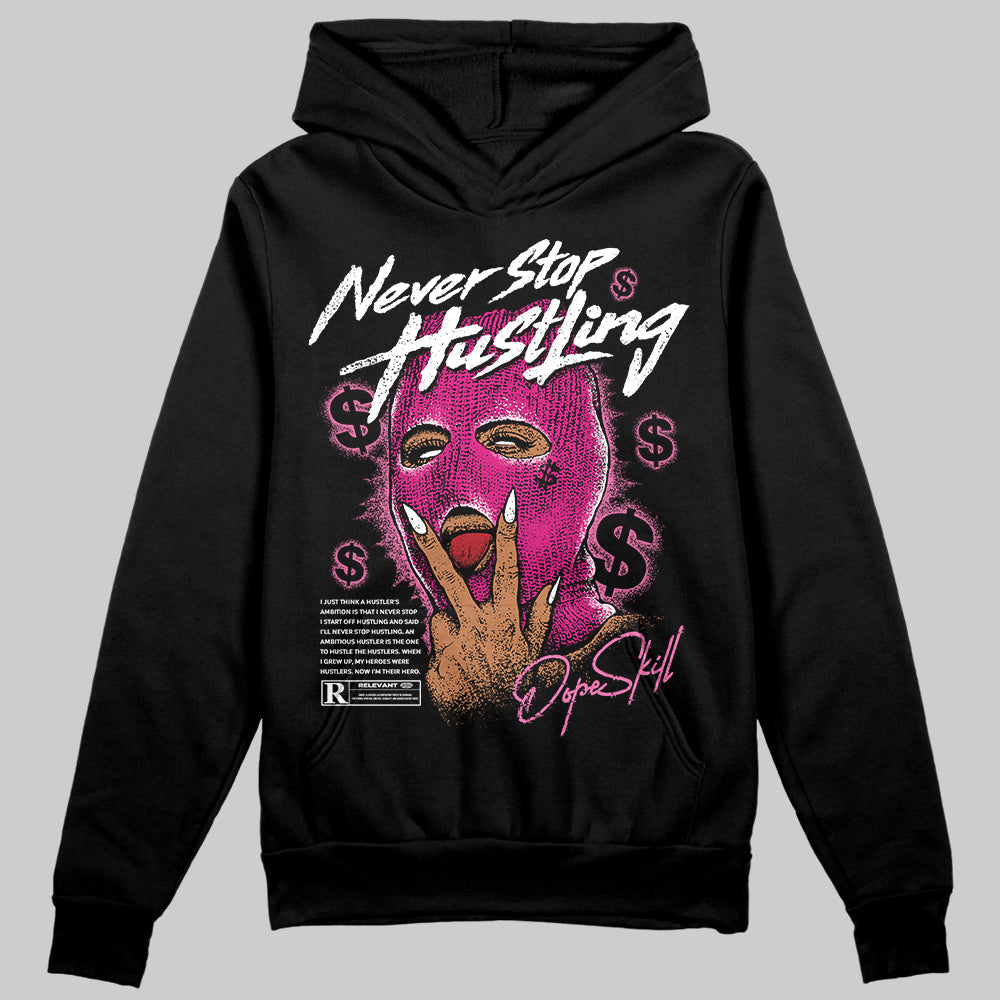 Rick RO Pink Leather Sneakers superstreetwear Hoodie Sweatshirt Never Stop Hustling Graphic