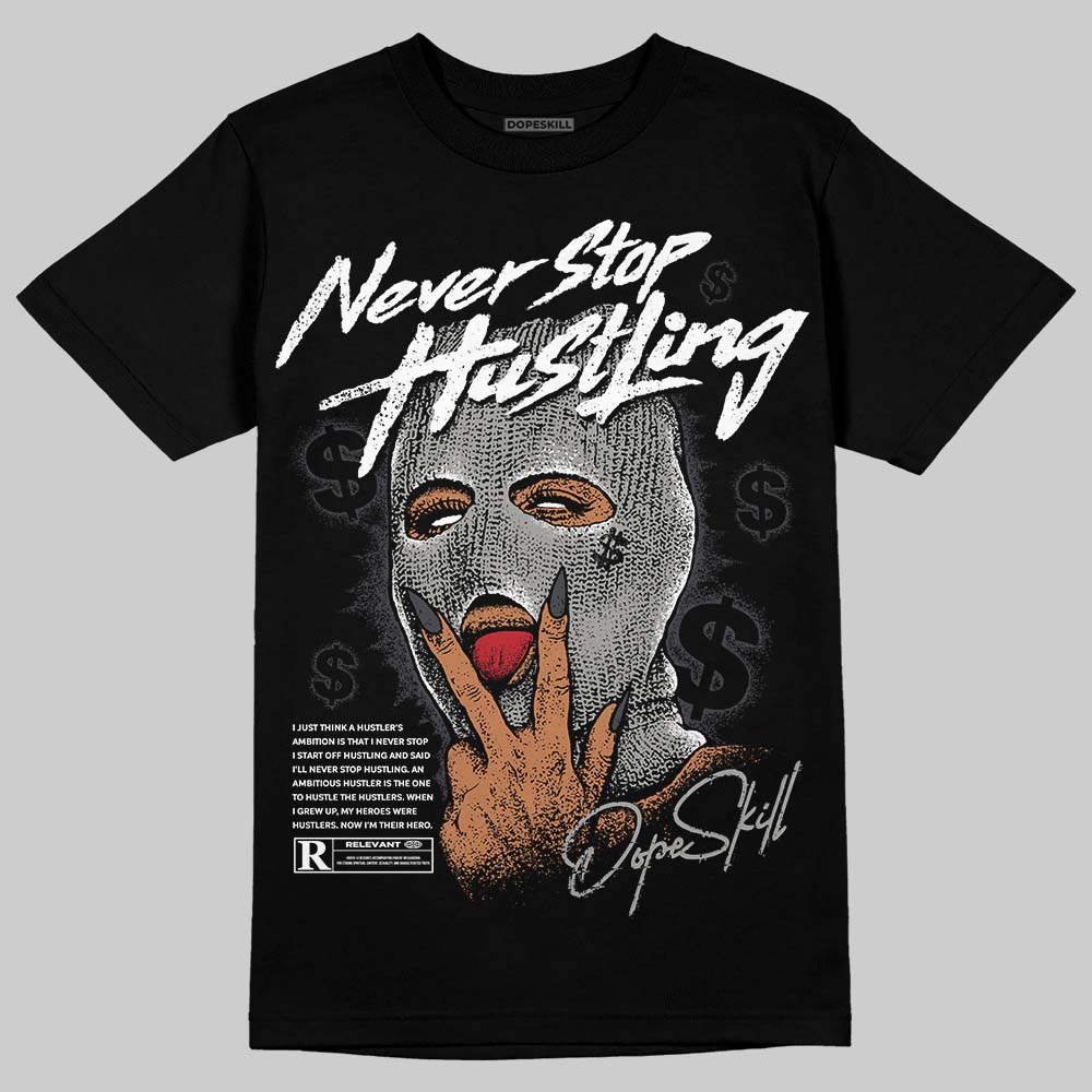 Black Cat 3s superstreetwear T-Shirt Never Stop Hustling Graphic