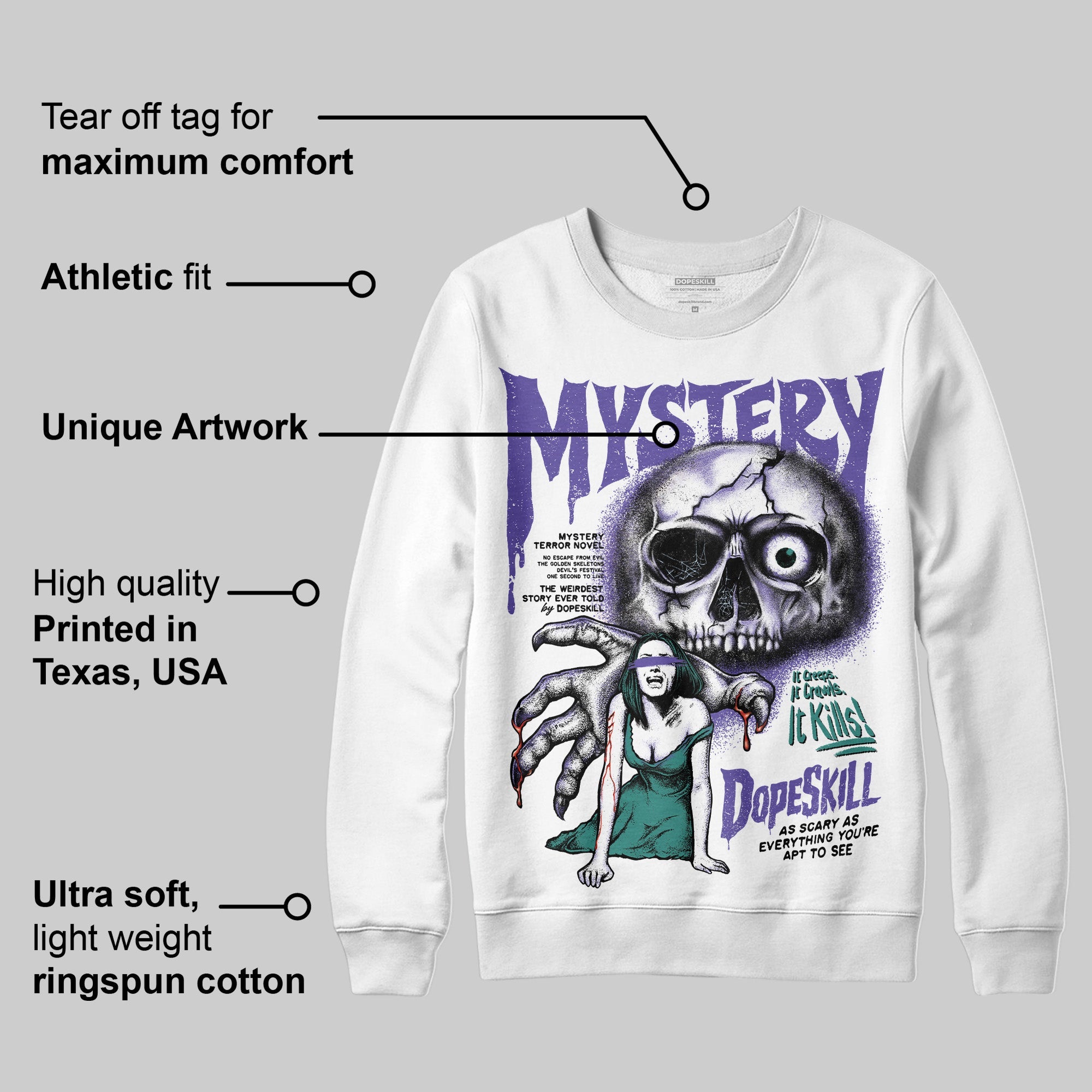Grape 5s superstreetwear Sweatshirt Mystery Ghostly Grasp Graphic