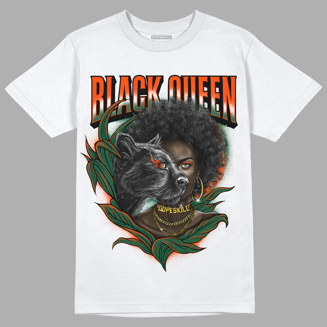 Dunk Low Team Dark Green Orange superstreetwear T-Shirt New Black Queen Graphic