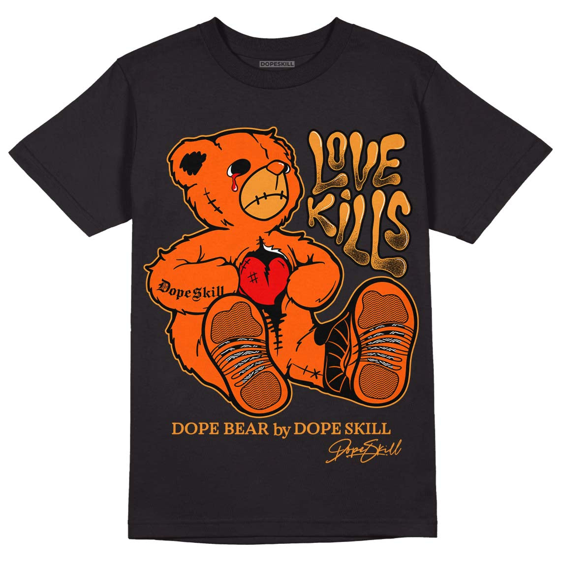 Brilliant Orange 12s superstreetwear T-Shirt Love Kills Graphic