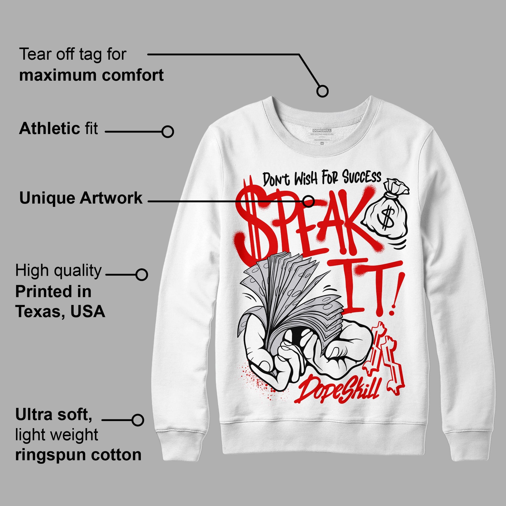 Red Cement 4S superstreetwear Sweatshirt Speak It Graphic