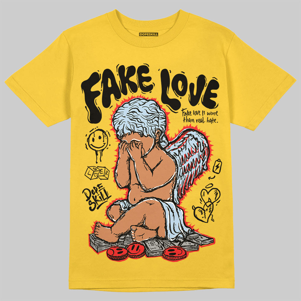 Yellow Ochre 6s superstreetwear Yellow T-shirt False Love Graphic