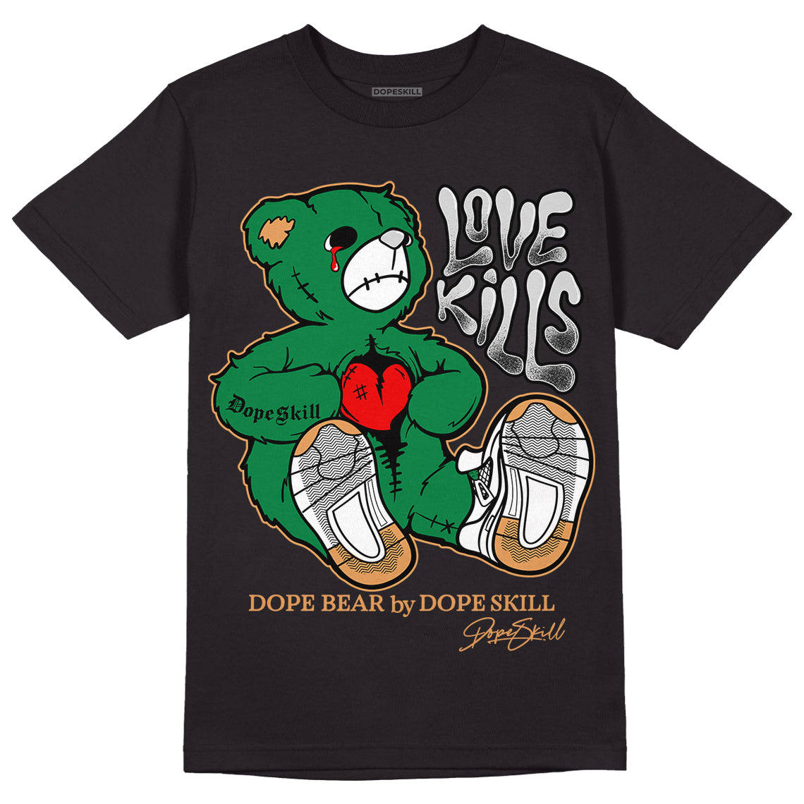 Pine Green 4s superstreetwear T-Shirt Love Kills Graphic