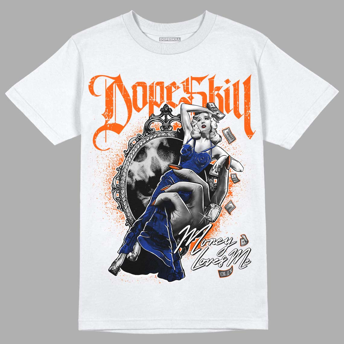 Dunk Low Futura Orange Blaze superstreetwear T-Shirt Money Loves Me Graphic