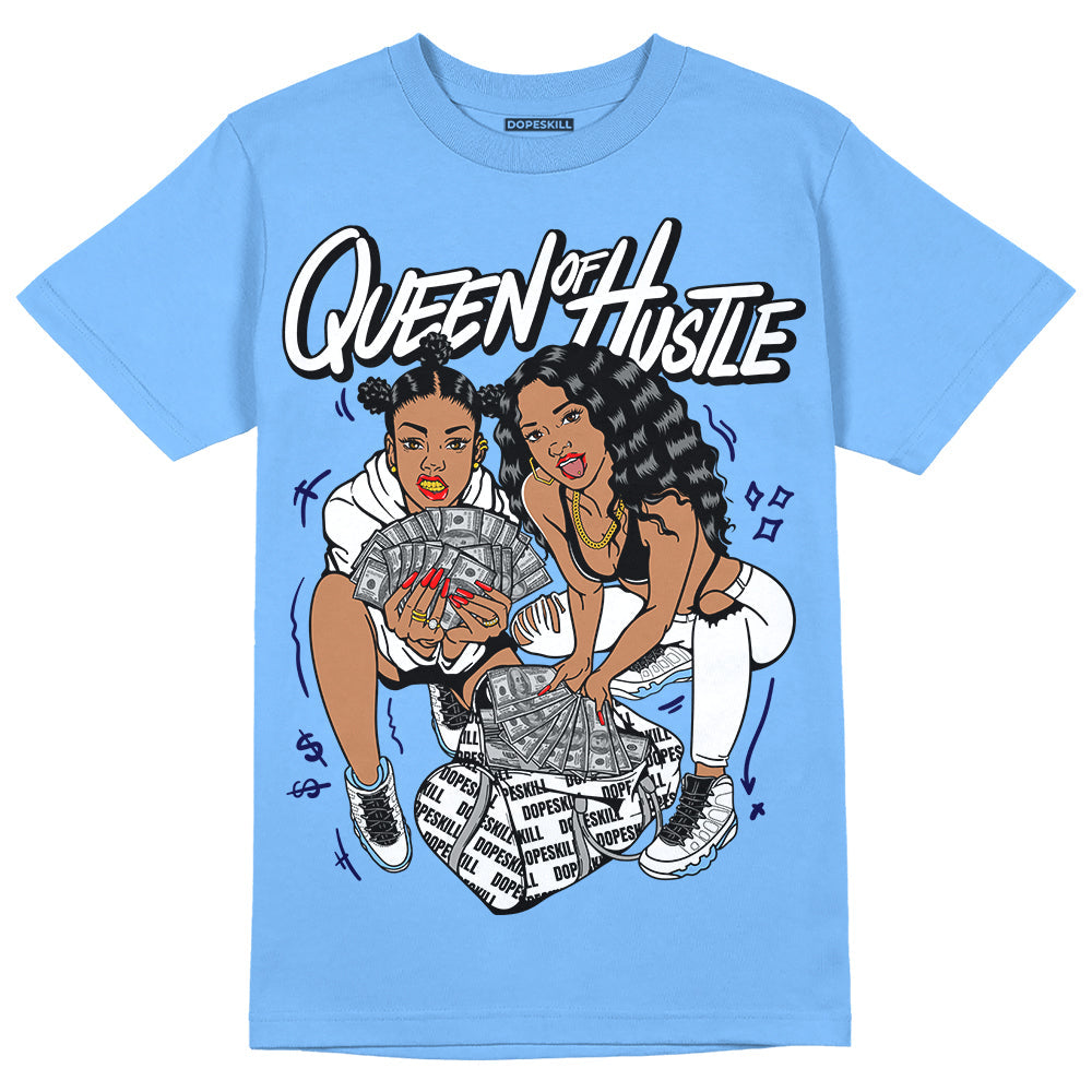 Powder Blue 9s superstreetwear Sky Blue T-shirt Queen Of Hustle Graphic