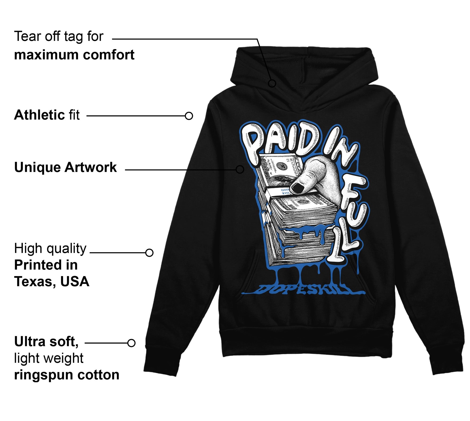 Space Jam 11s superstreetwear Hoodie Sweatshirt Paid In Full Graphic