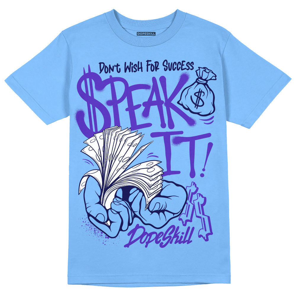Powder Blue 9s superstreetwear Sky Blue T-shirt Speak It Graphic