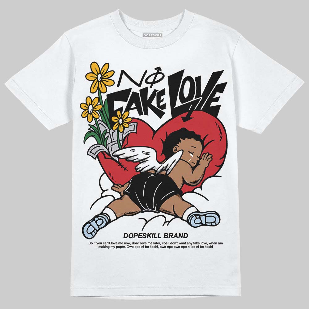 Black Metallic Reimagined 5s superstreetwear T-Shirt No Fake Love Graphic