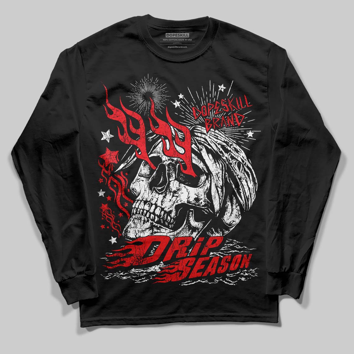 Red Collection superstreetwear Long Sleeve T-Shirt Drip Season Graphic