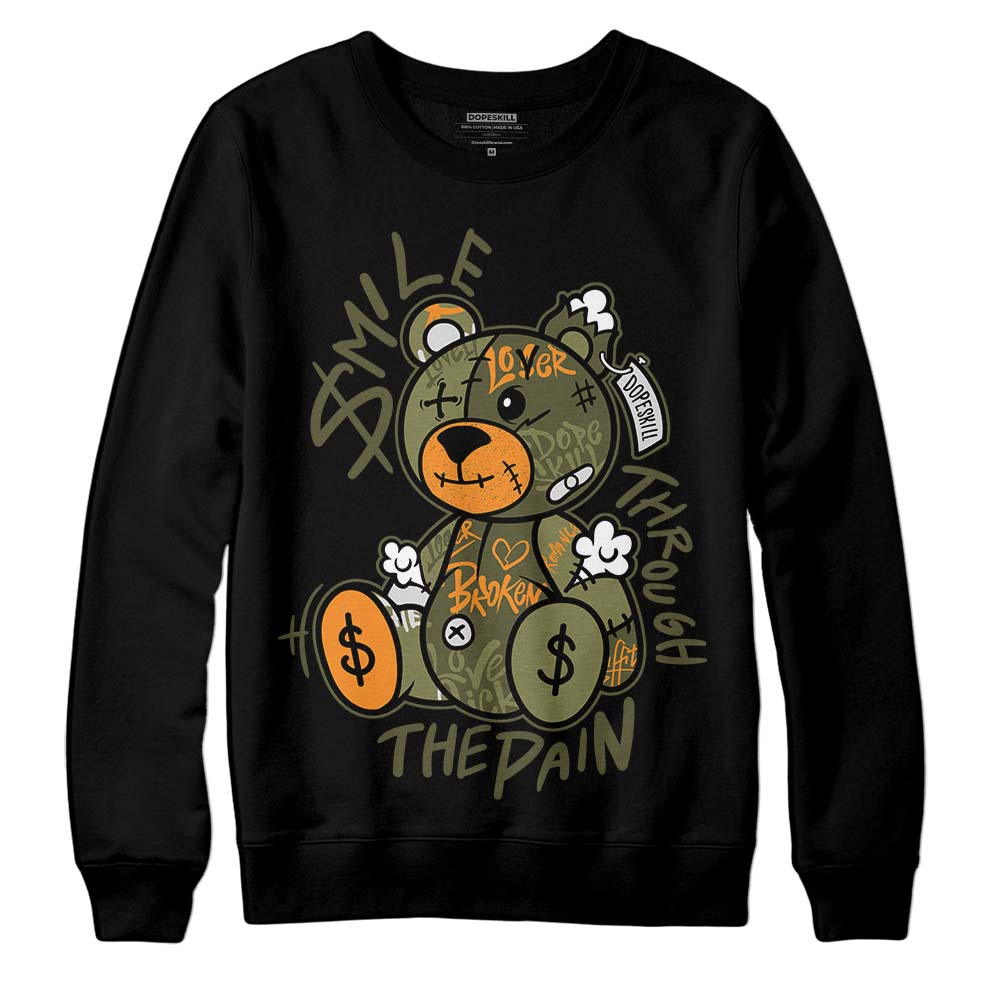 Olive 5s superstreetwear Sweatshirt Smile Through The Pain Graphic