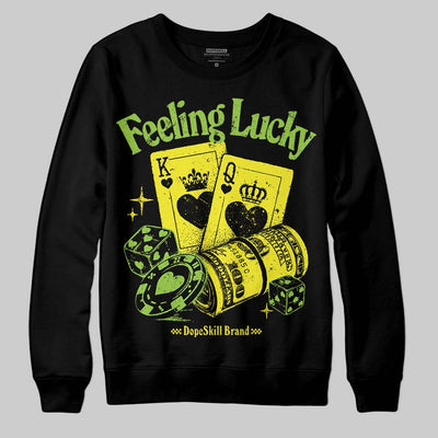 Neon Green Collection DopeSkill Sweatshirt Feeling Lucky Graphic