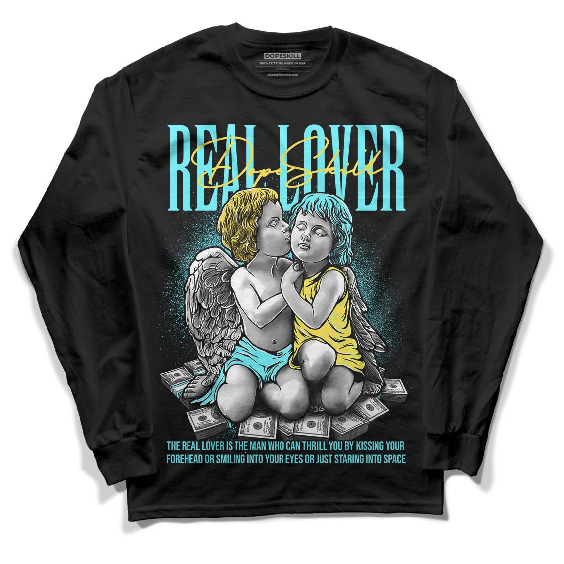 Aqua 5s superstreetwear Long Sleeve T-Shirt Real Lover Graphic
