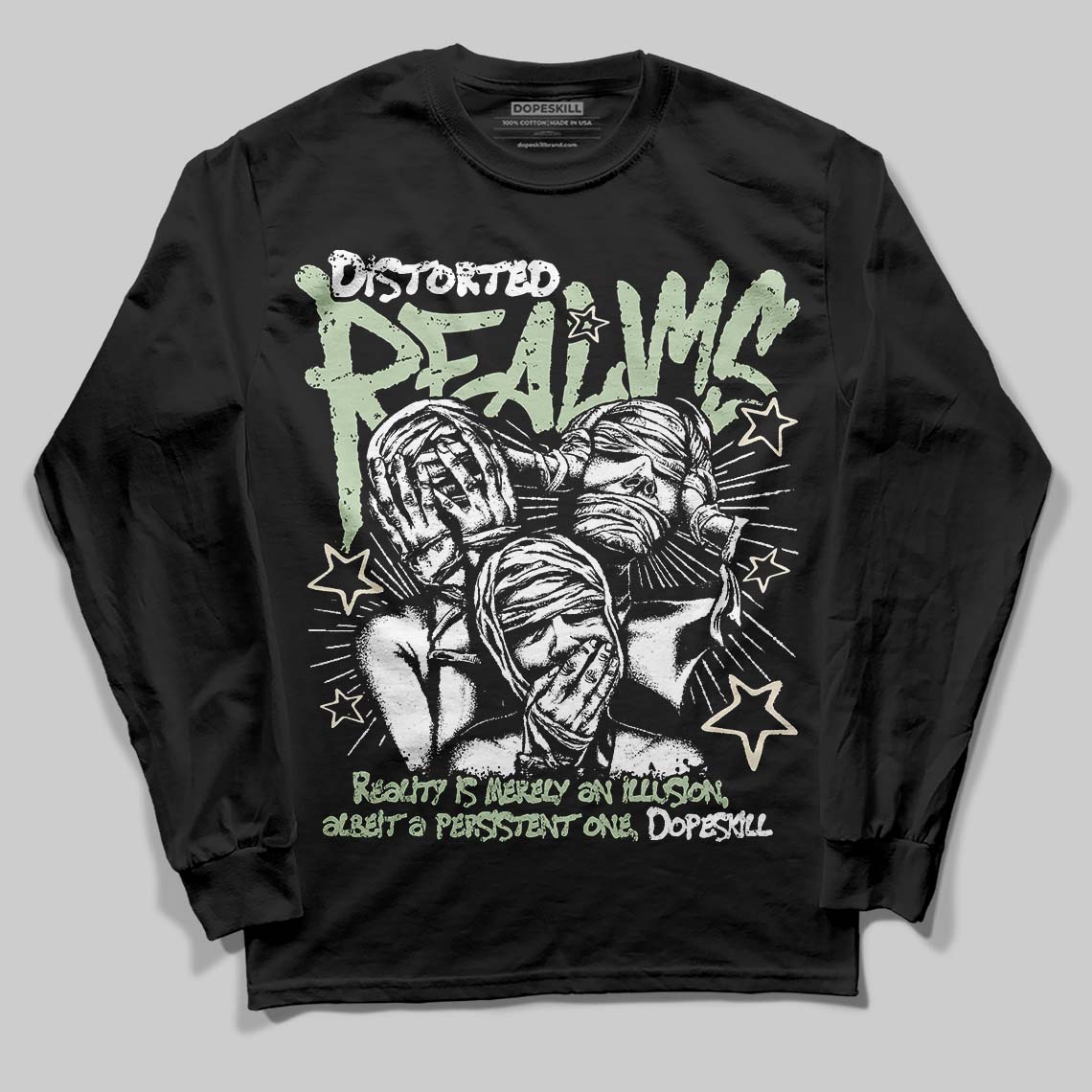 Seafoam 4s 2025 superstreetwear Long Sleeve T-Shirt Distorted Realms Graphic