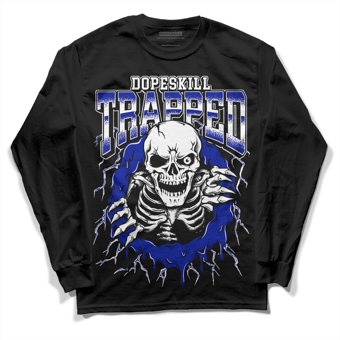 Racer Blue White Dunk Low superstreetwear Long Sleeve T-Shirt Trapped Halloween Graphic