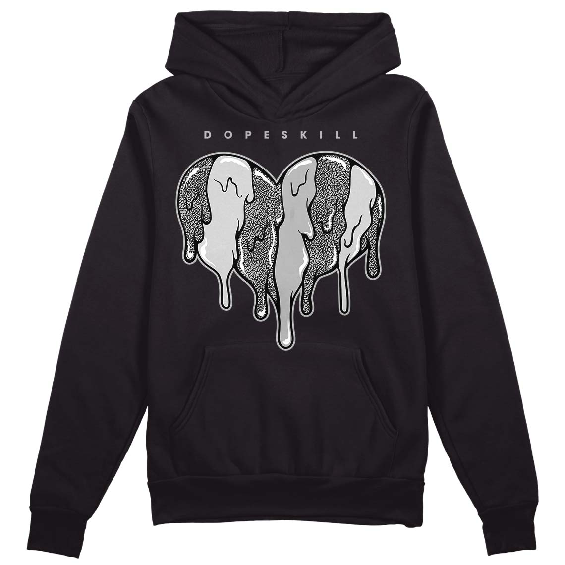 Off Noir 3s superstreetwear Hoodie Sweatshirt Slime Drip Heart Graphic