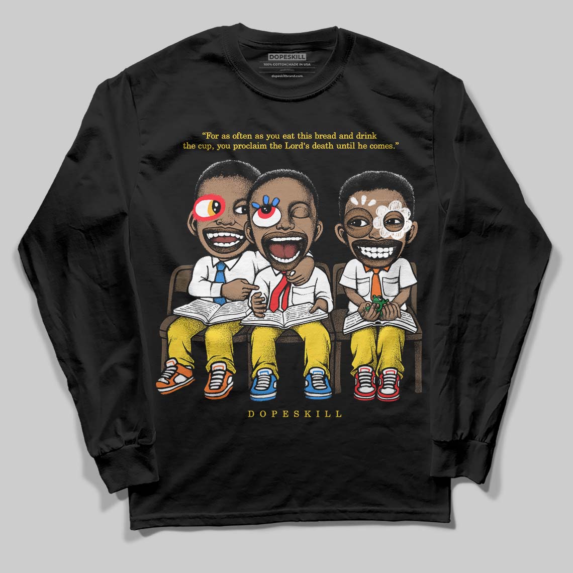 Black Tour Yellow AJ 4 Thunder superstreetwear Long Sleeve T-Shirt First Sunday Graphic