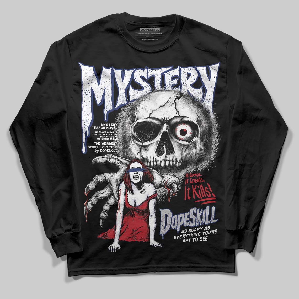 Rare Air Deep Royal Blue 1s superstreetwear Long Sleeve T-Shirt Mystery Ghostly Grasp Graphic