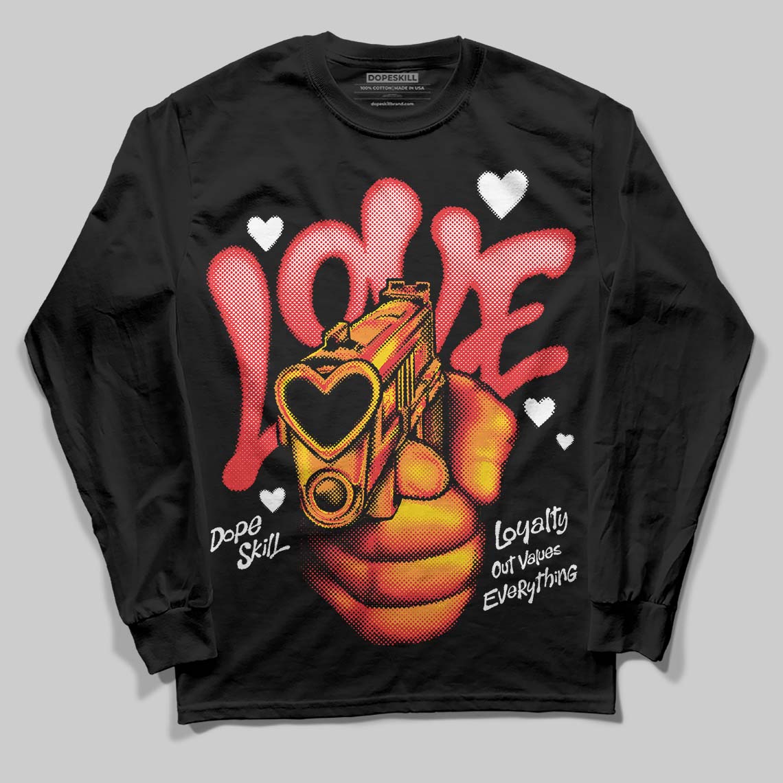 Black and White Collection superstreetwear Long Sleeve T-Shirt Love Shot Graphic