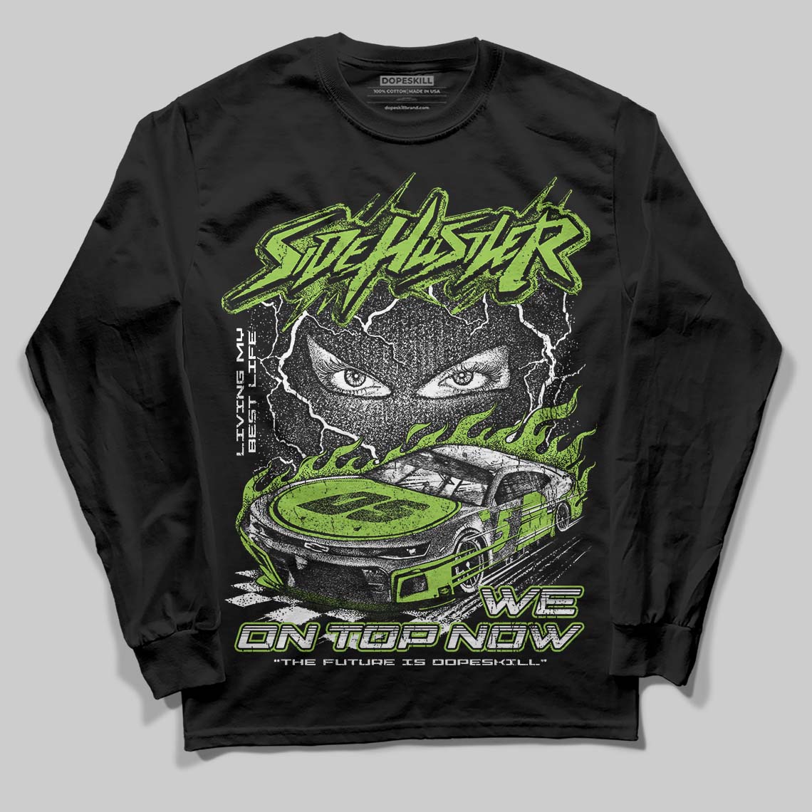 Neon Green Collection superstreetwear Long Sleeve T-Shirt New Side Hustler Graphic