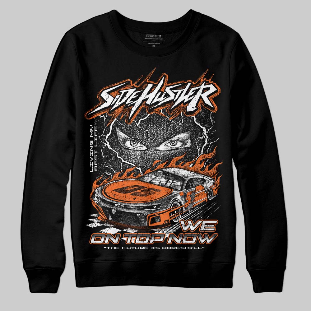 Orange Black White superstreetwear Sweatshirt New Side Hustler Graphic