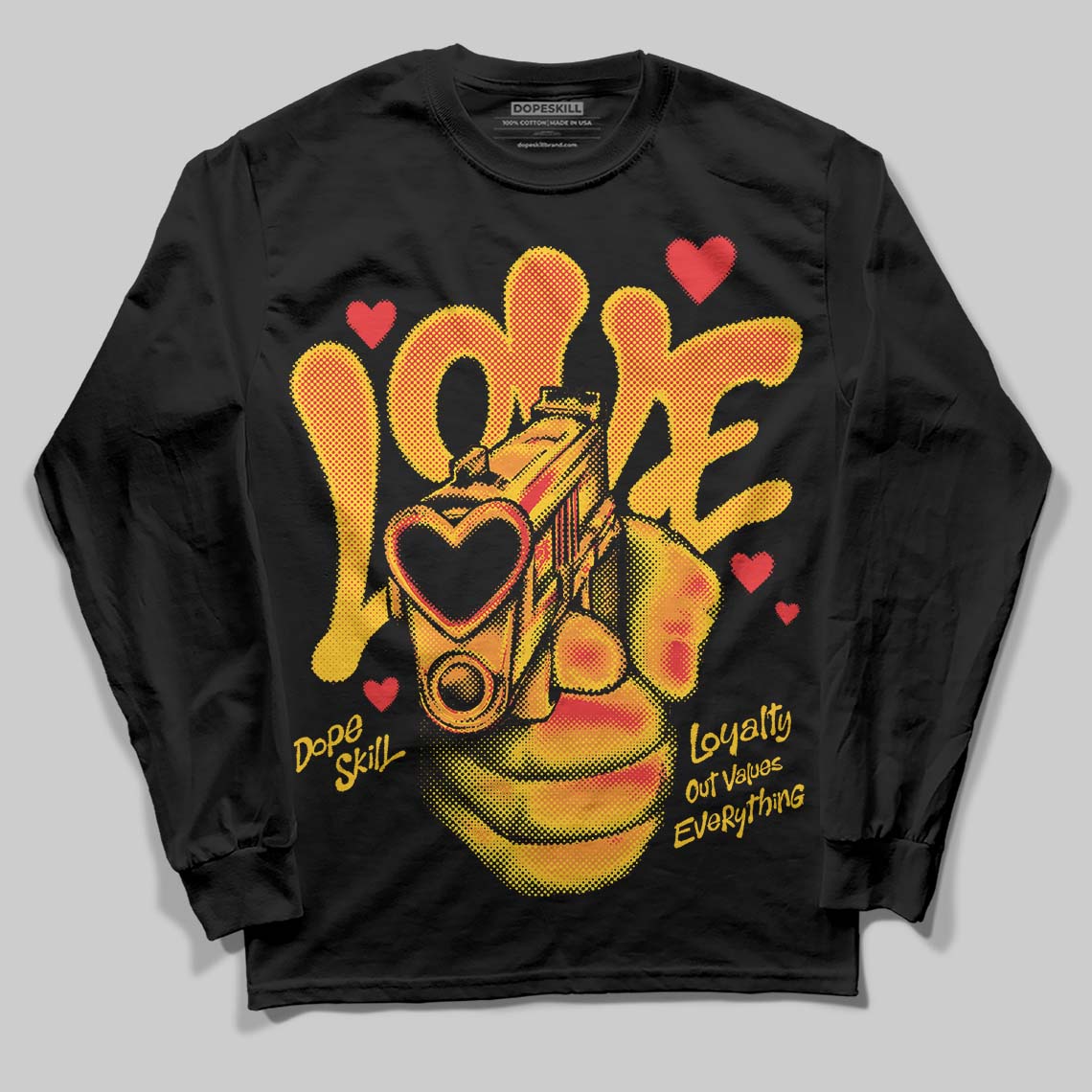 Yellow Collection superstreetwear Long Sleeve T-Shirt Love Shot Graphic