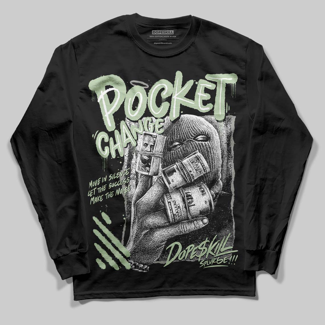 Seafoam 4s 2025 superstreetwear Long Sleeve T-Shirt Pocket Change Graphic