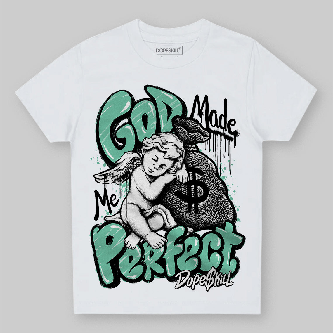 Green Glow 3s superstreetwear Toddler Kids T-shirt God Made Me Perfect Graphic