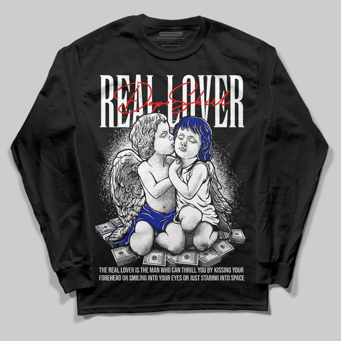 Racer Blue White Dunk Low superstreetwear Long Sleeve T-Shirt Real Lover Graphic