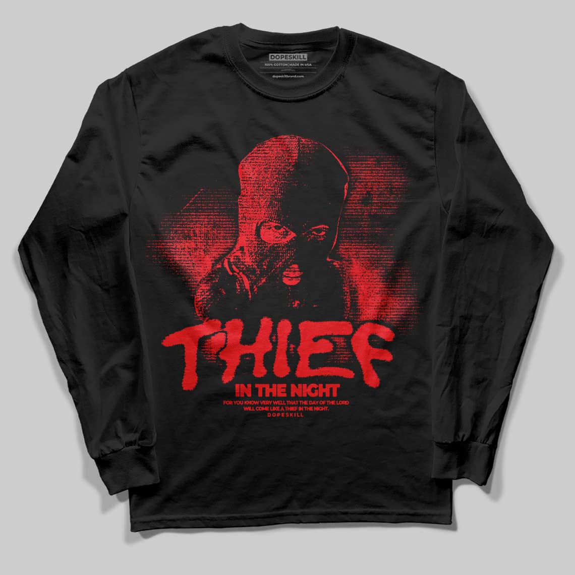 Red Collection superstreetwear Long Sleeve T-Shirt Thief In The Night Graphic