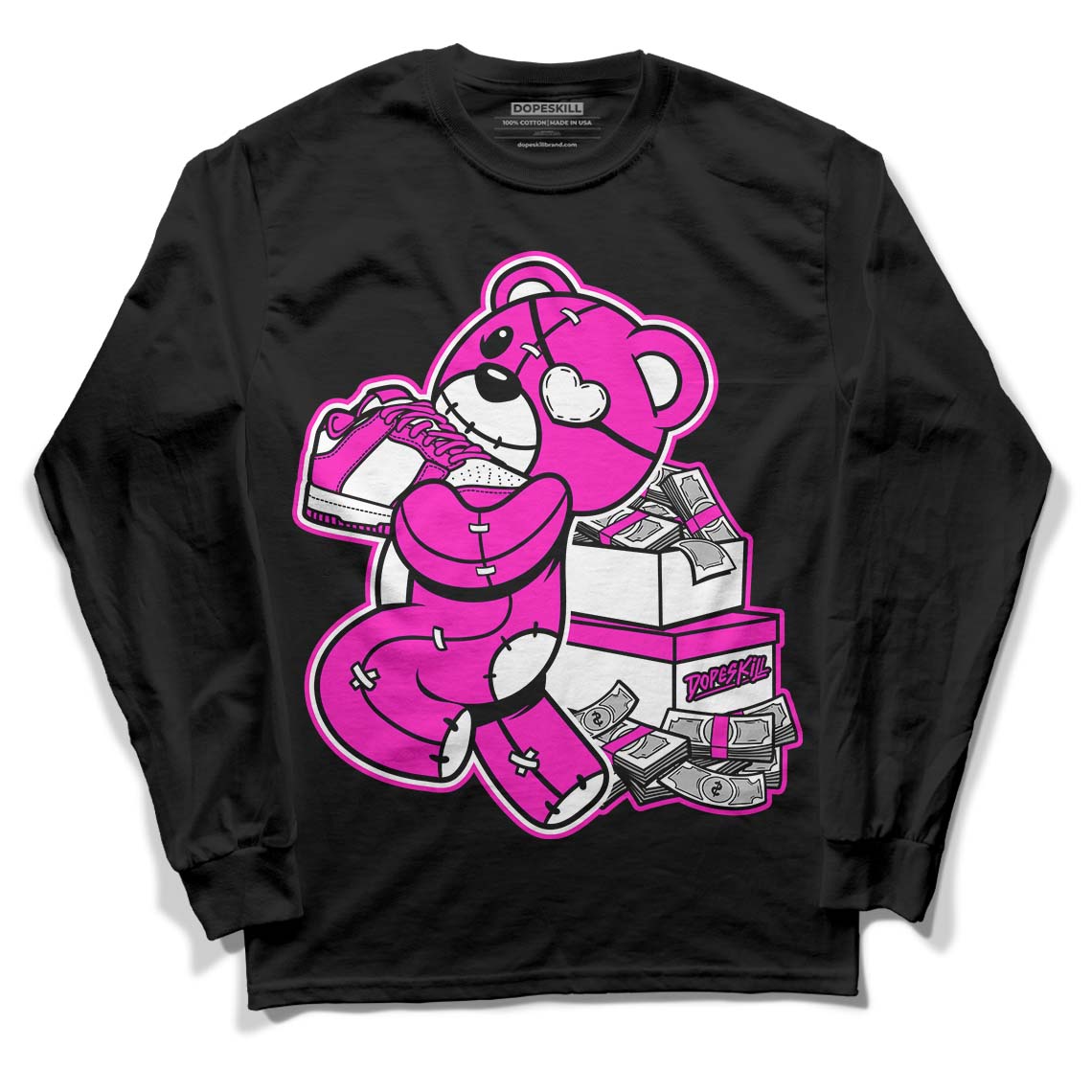 Dunk Low Active Fuchsia superstreetwear Long Sleeve T-Shirt Bear Steals Sneaker Graphic