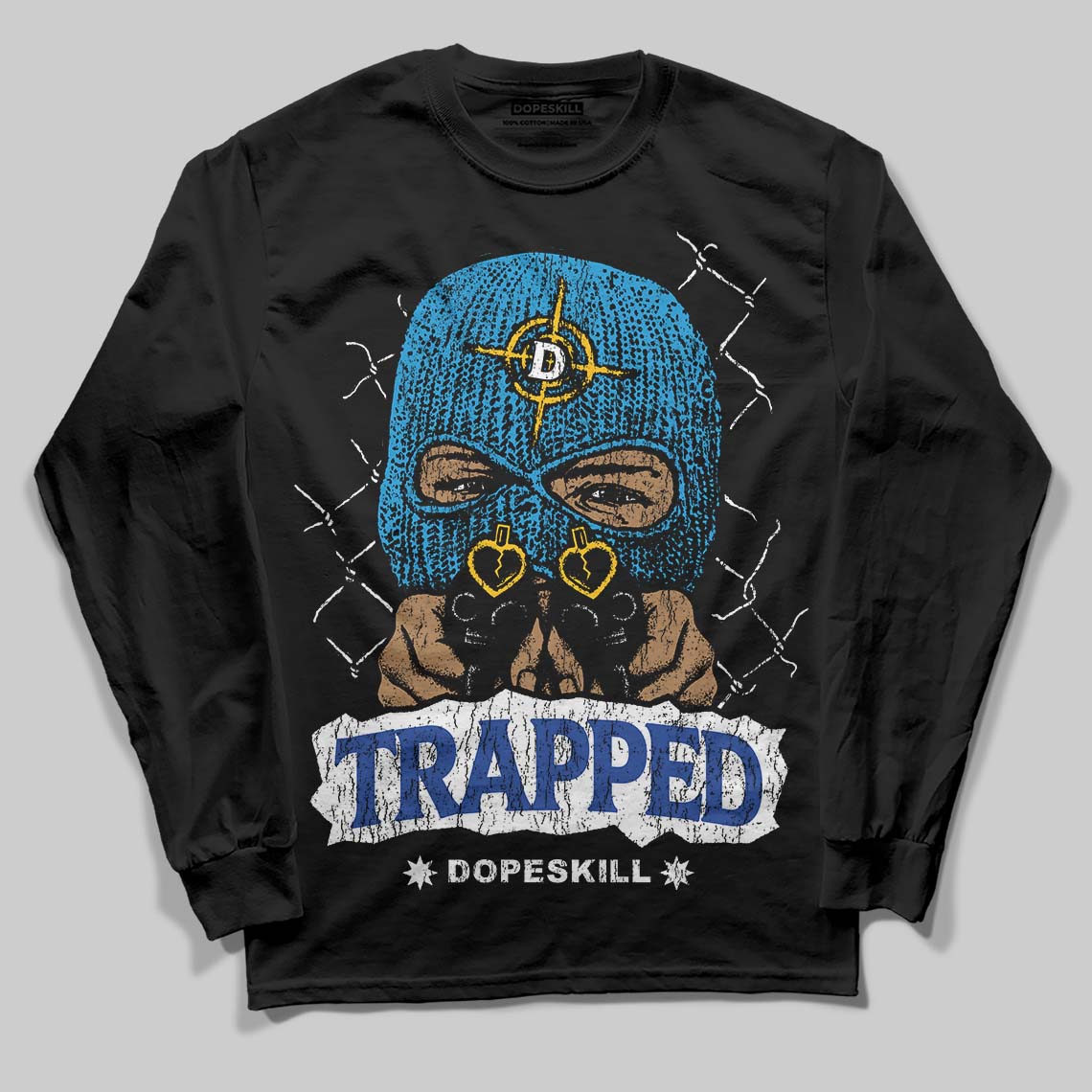 Royal Blue Collection superstreetwear Long Sleeve T-Shirt New Trapped Graphic