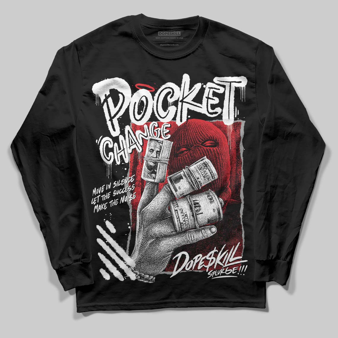 Black and White Collection superstreetwear Long Sleeve T-Shirt Pocket Change Graphic