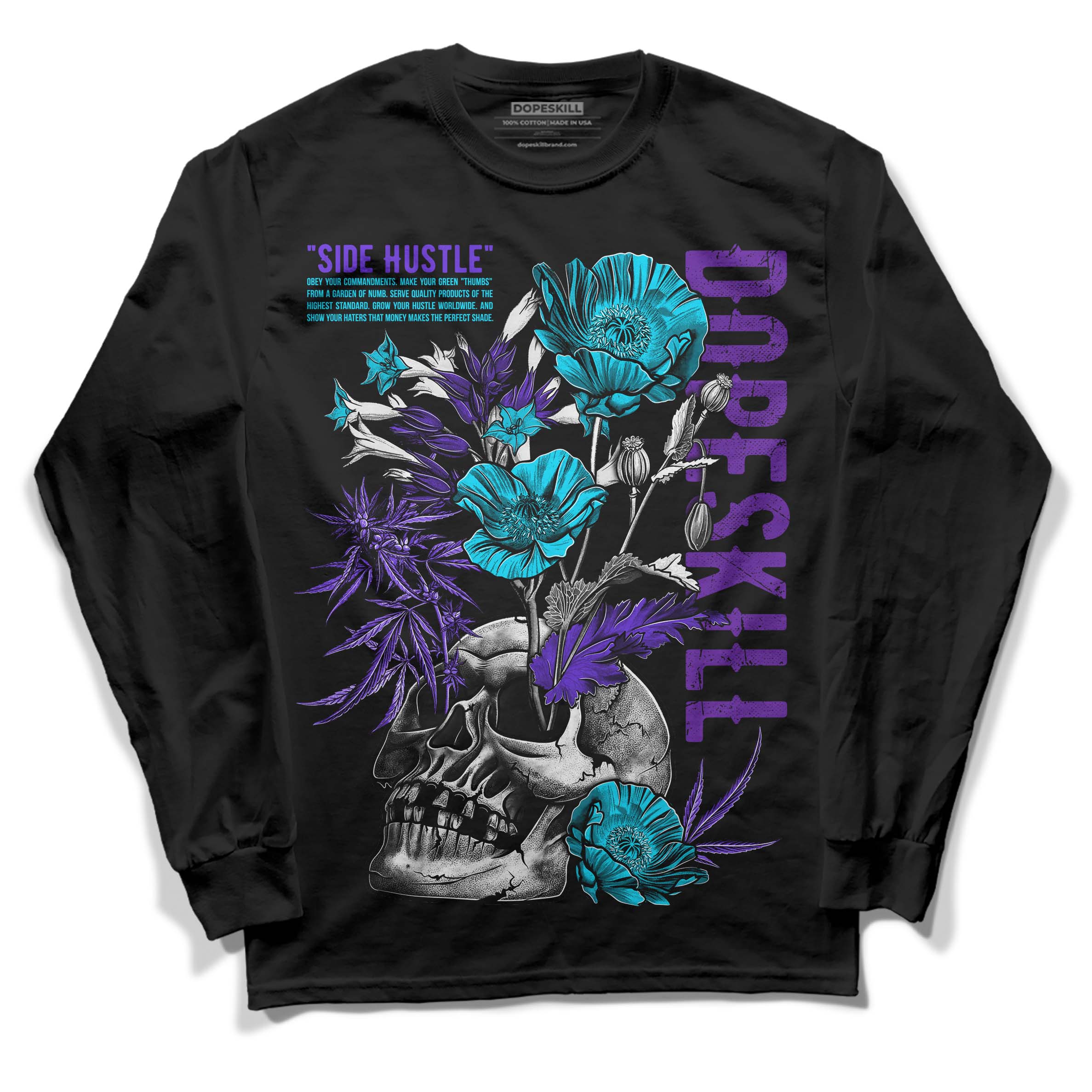 Aqua 6s superstreetwear Long Sleeve T-Shirt Side Hustle Graphic