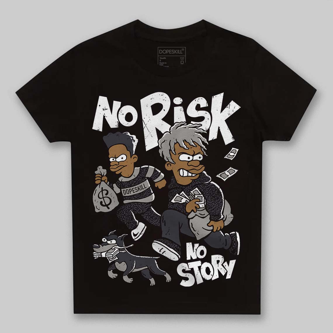 Black Cat 3s superstreetwear Toddler Kids T-shirt No Risk No Story Graphic