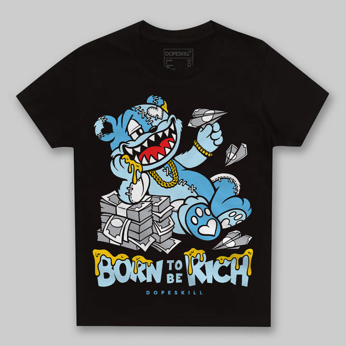Legend Blue 11s superstreetwear Toddler Kids T-shirt Born To Be Rich Graphic
