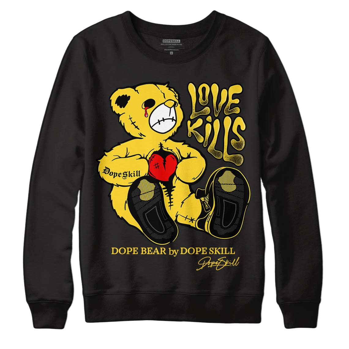 Black Tour Yellow AJ 4 Thunder superstreetwear Sweatshirt Love Kills Graphic