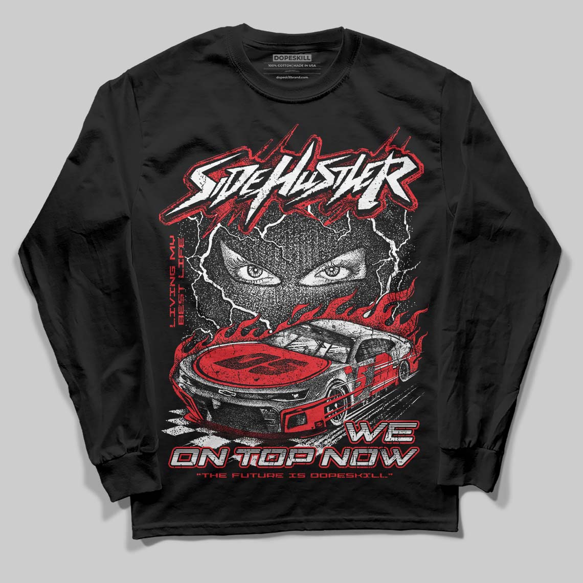 Red Collection superstreetwear Long Sleeve T-Shirt New Side Hustler Graphic