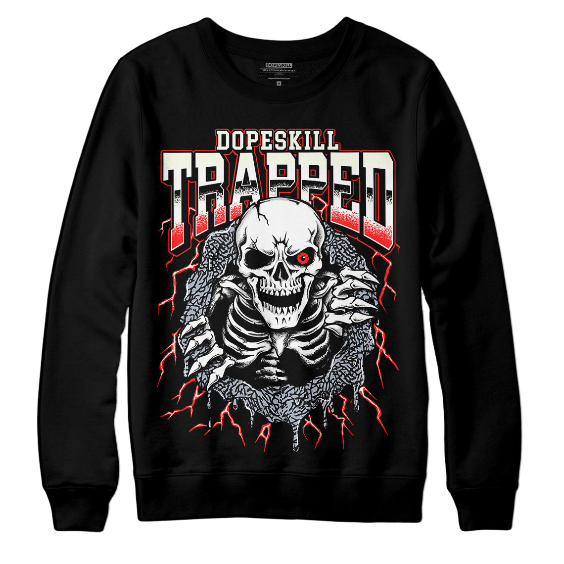 White Cement Reimagined 3s superstreetwear Sweatshirt Trapped Halloween Graphic