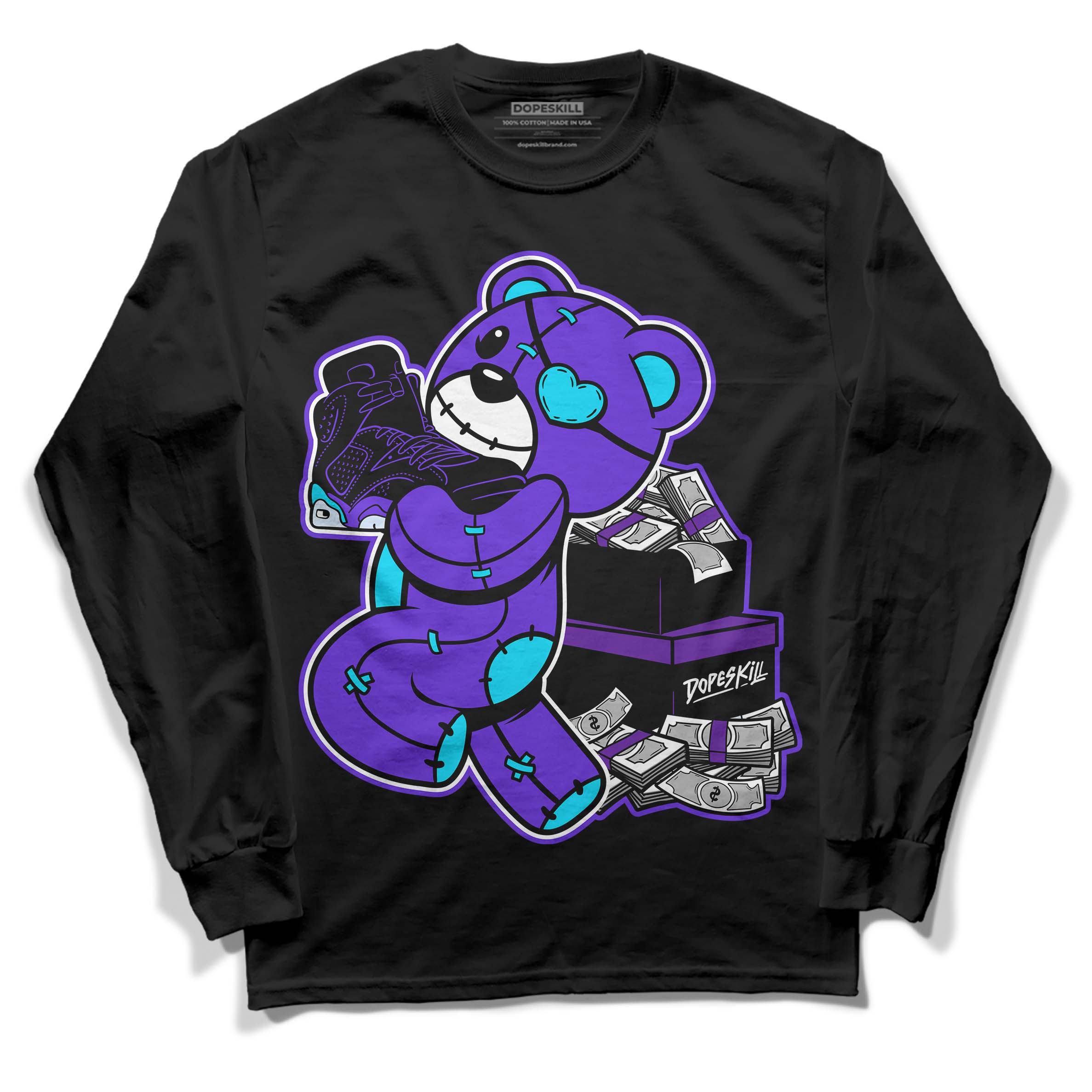 Aqua 6s superstreetwear Long Sleeve T-Shirt Bear Steals Sneaker Graphic
