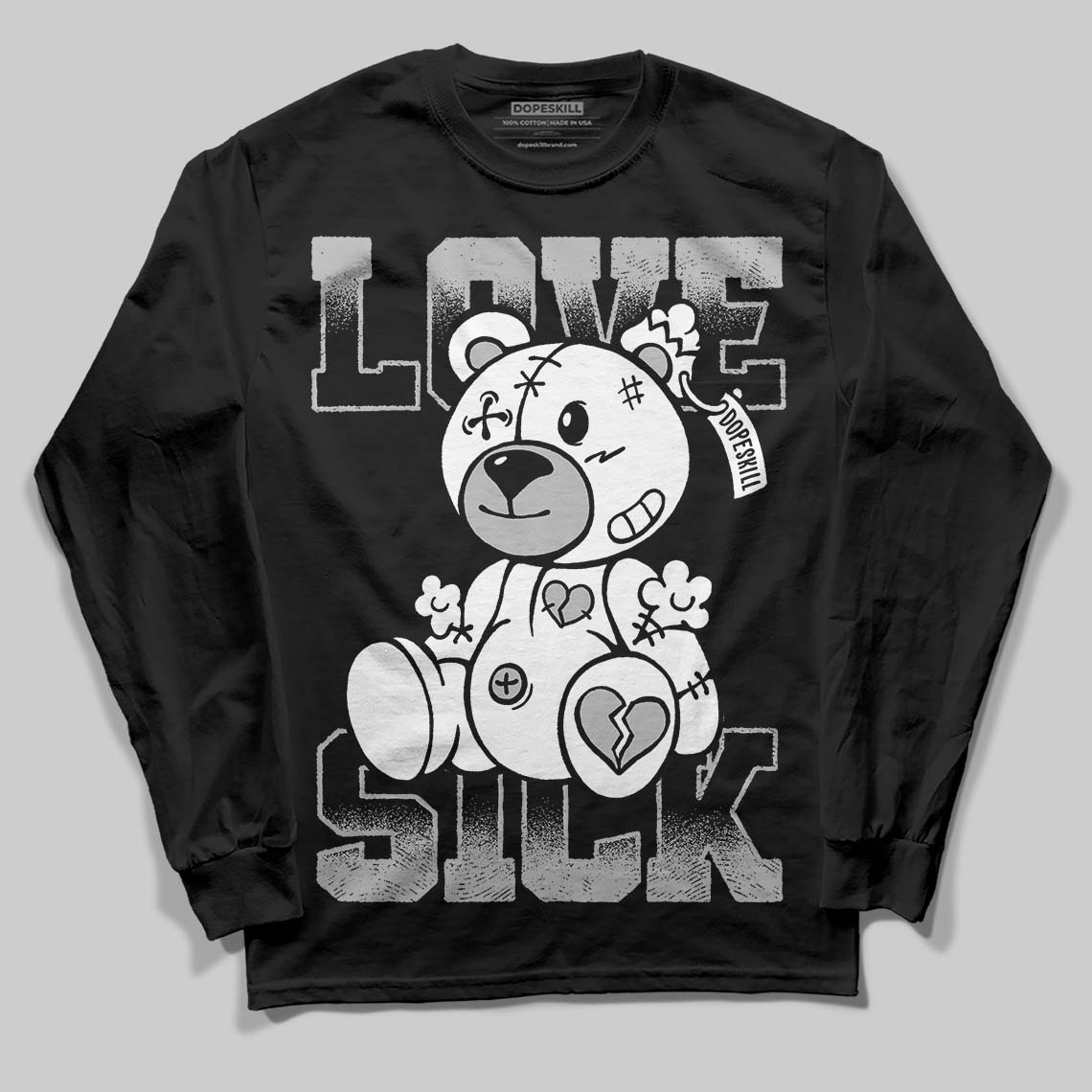 Black and White Collection superstreetwear Long Sleeve T-Shirt Love Sick Graphic