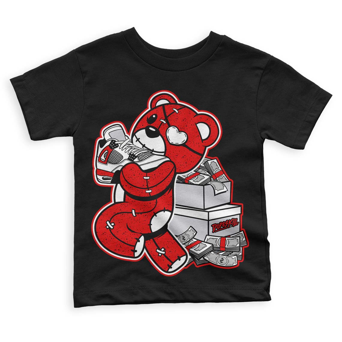 Red Cement 4S superstreetwear Toddler Kids T-shirt Bear Steals Sneaker Graphic